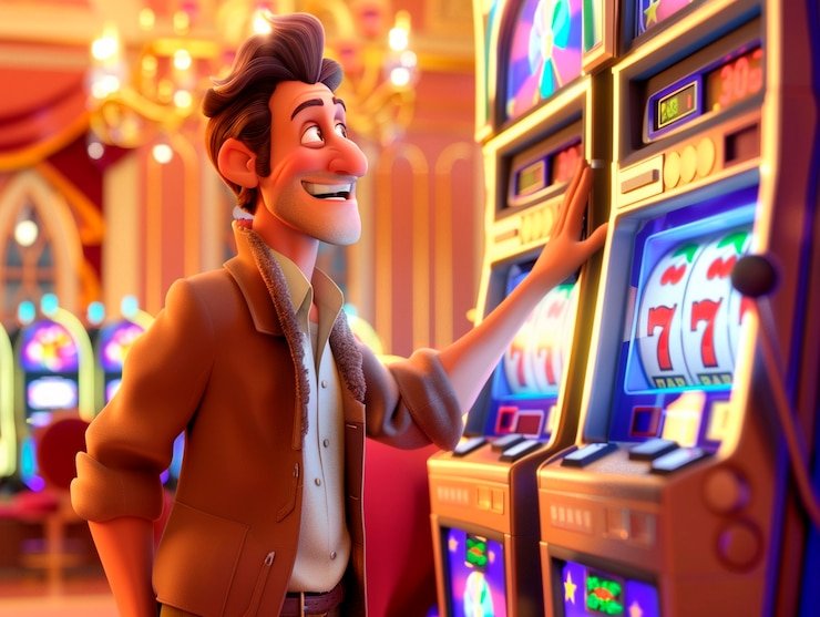 No Commission Baccarat betting interface on qqmamibet slot showing Player, Banker, and Tie buttons with live dealer feed